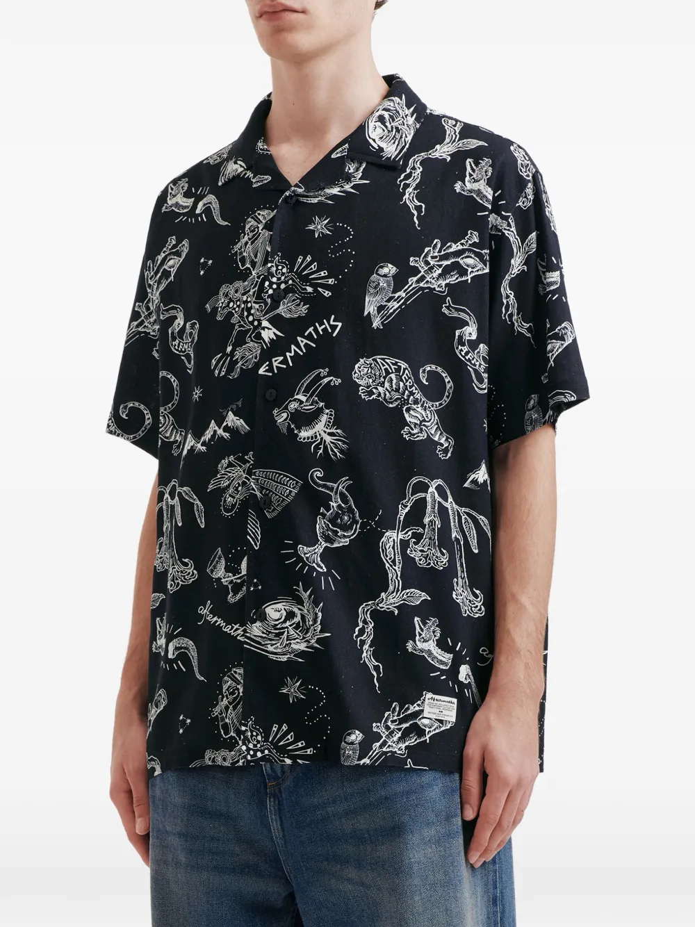  Aftermaths Patterned Short-sleeve Shirt - Black 