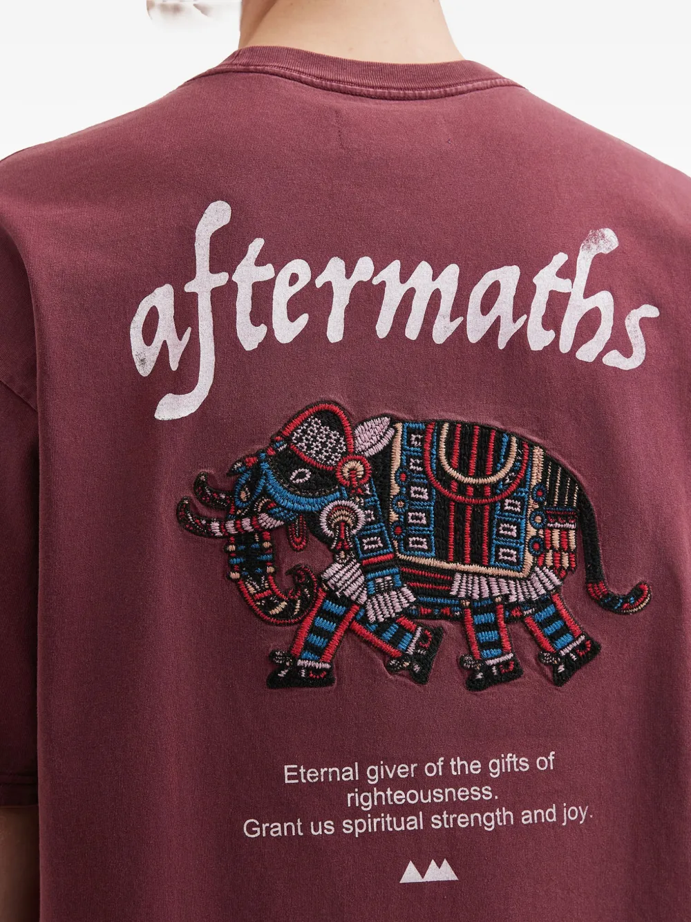 Elephant-Embroidered T-Shirt