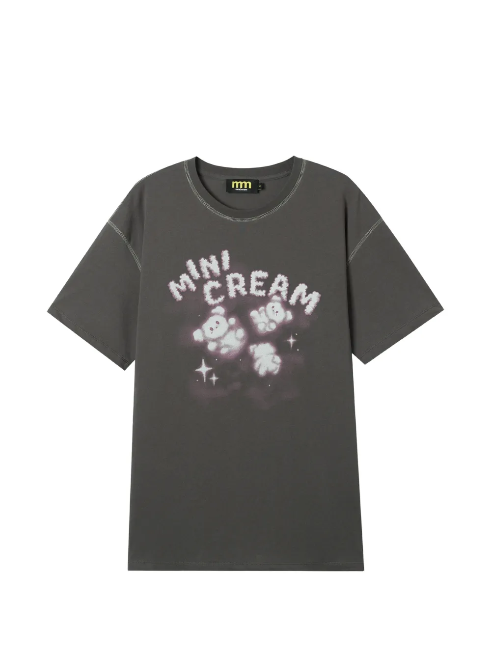 Mini Cream T-shirt con stampa - Grigio