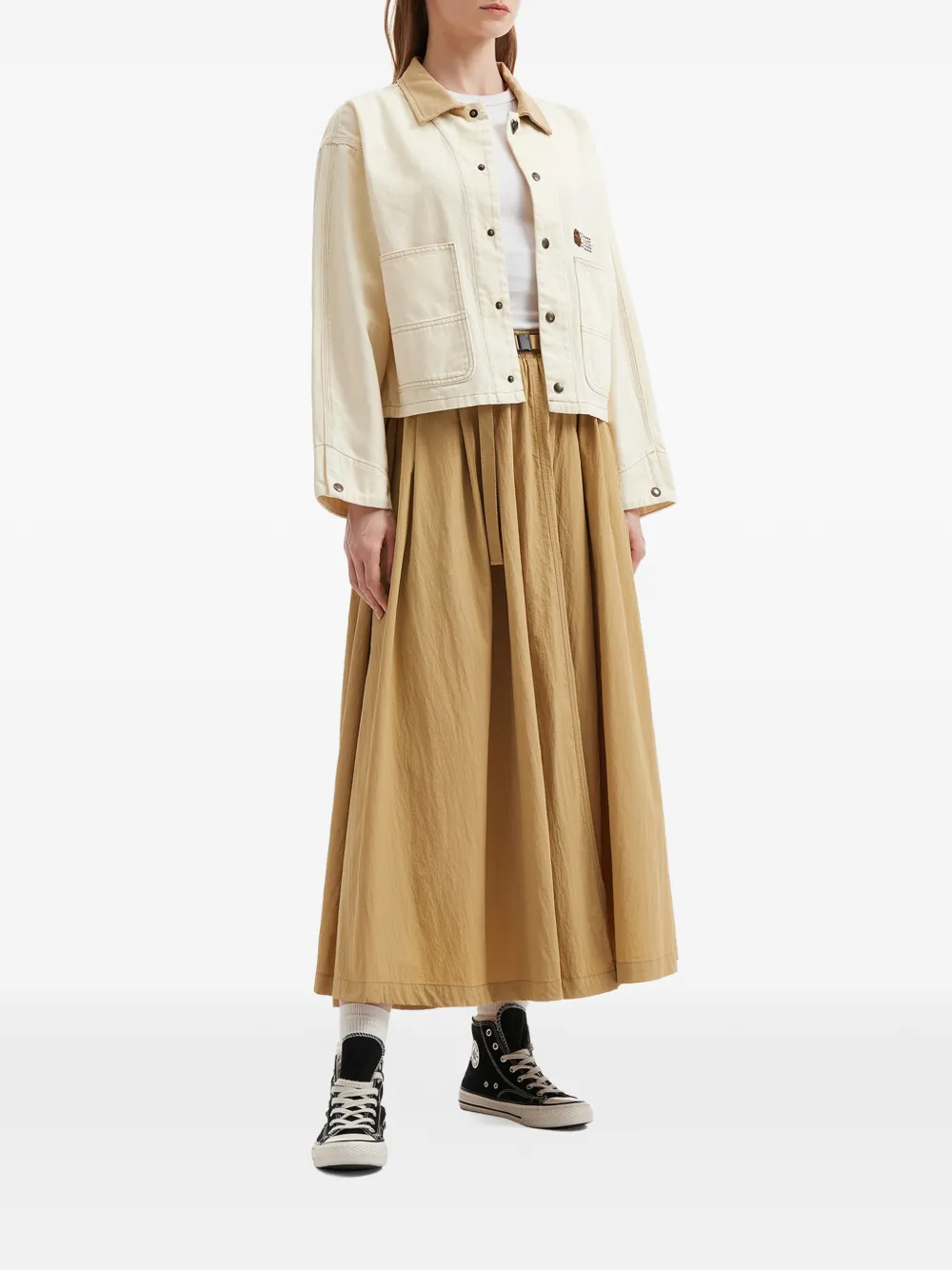  Fingercroxx Patch Collar Cotton Jacket - Neutrals 