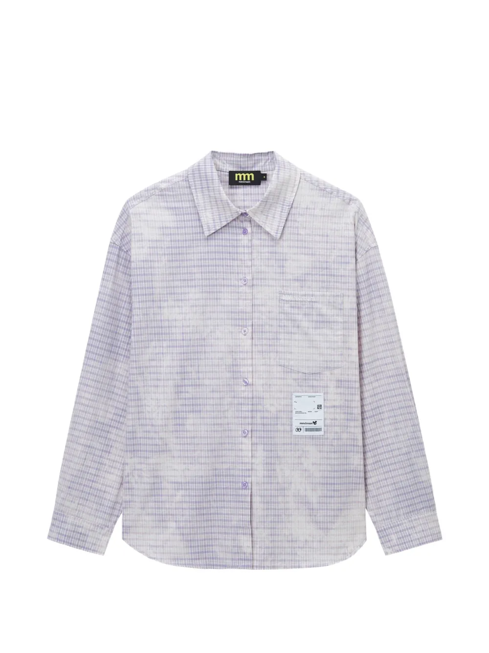 Mini Cream Camicia con motivo tartan - Viola