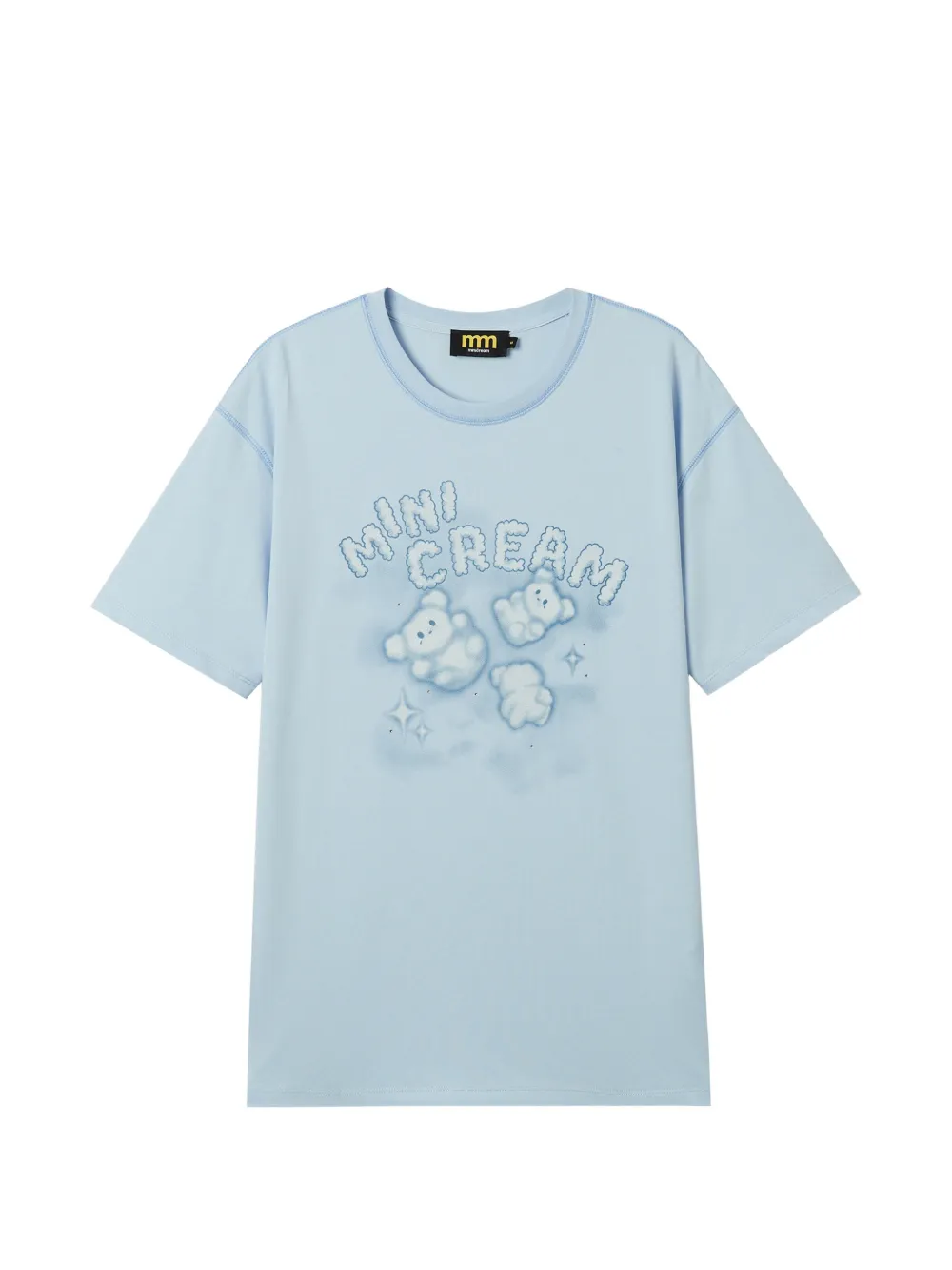 Mini Cream T-shirt con stampa - Blu