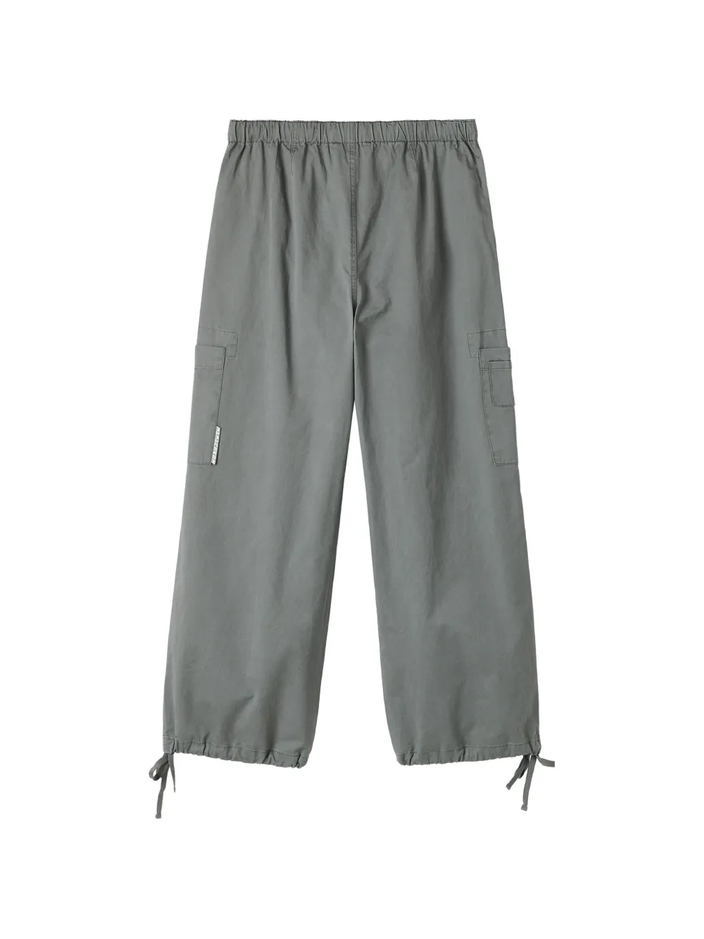  Mini Cream Drawstring-waist Cargo Trousers - Green 