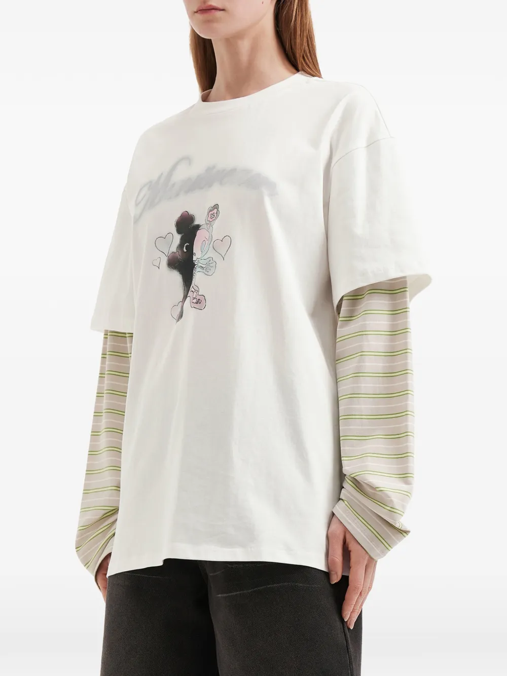  Mini Cream Layered T-shirt - White 