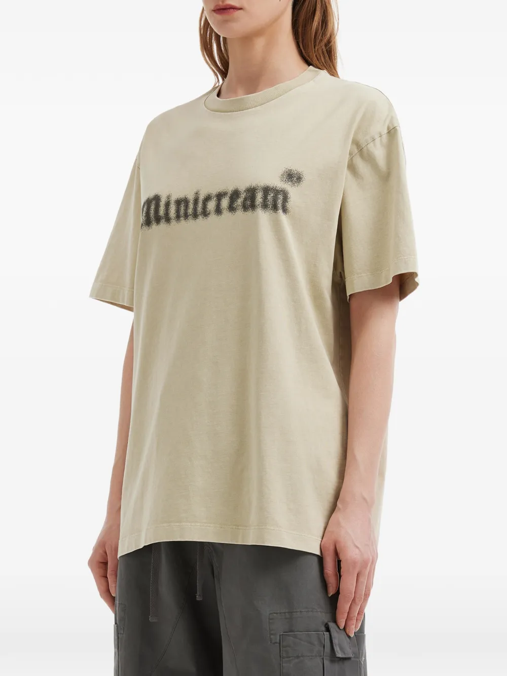  Mini Cream Logo-print T-shirt - Neutrals 