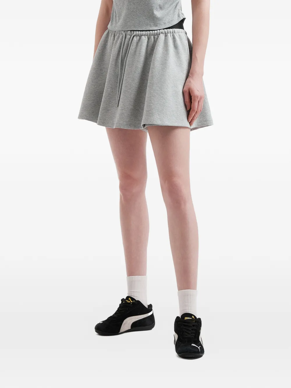  Mini Cream Drawstring Skirt - Grey 