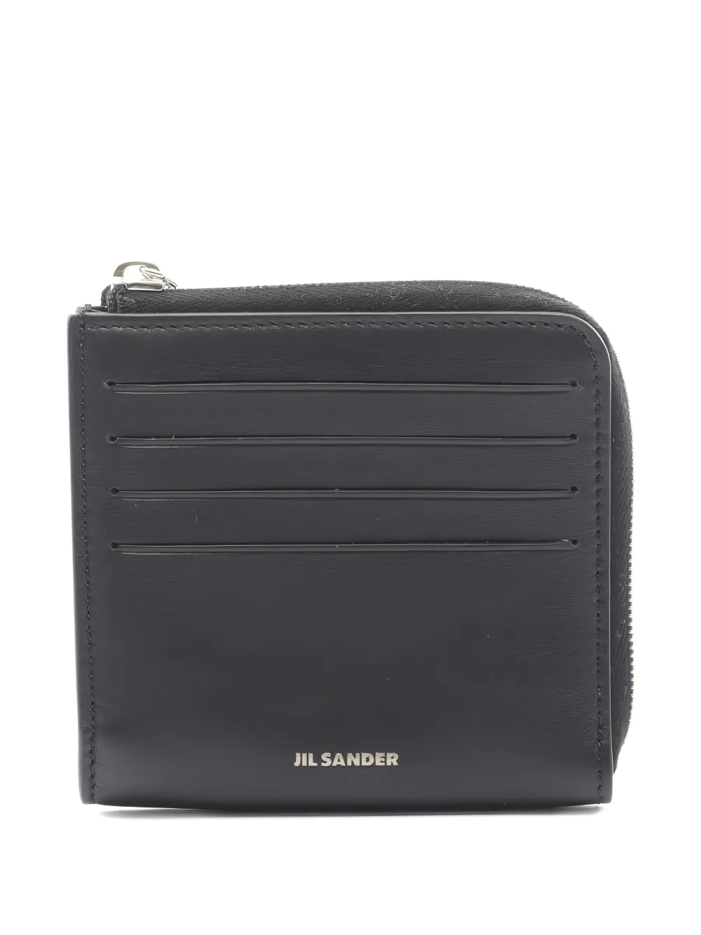Pre-owned Jil Sander 2020s Leather Card Case In Black
