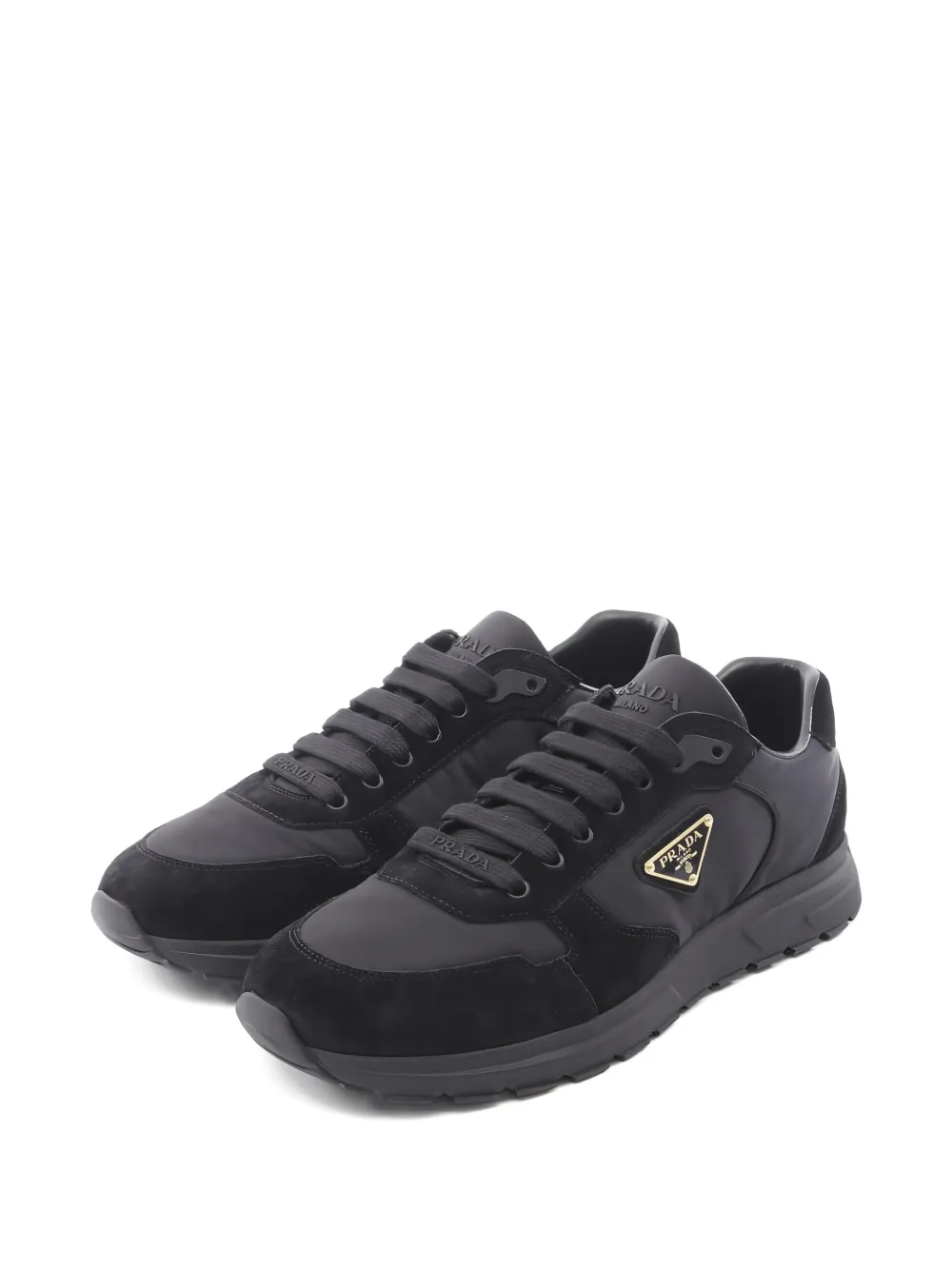 Prada Pre-Owned Prax 2.0 nylon suede sneakers - Nero