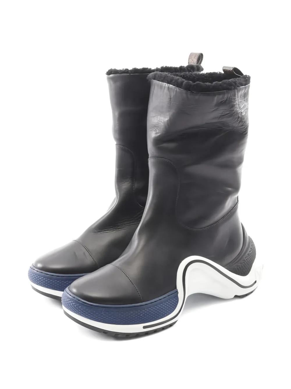 Louis Vuitton Pre-Owned 2019 arc light leather boots - Nero