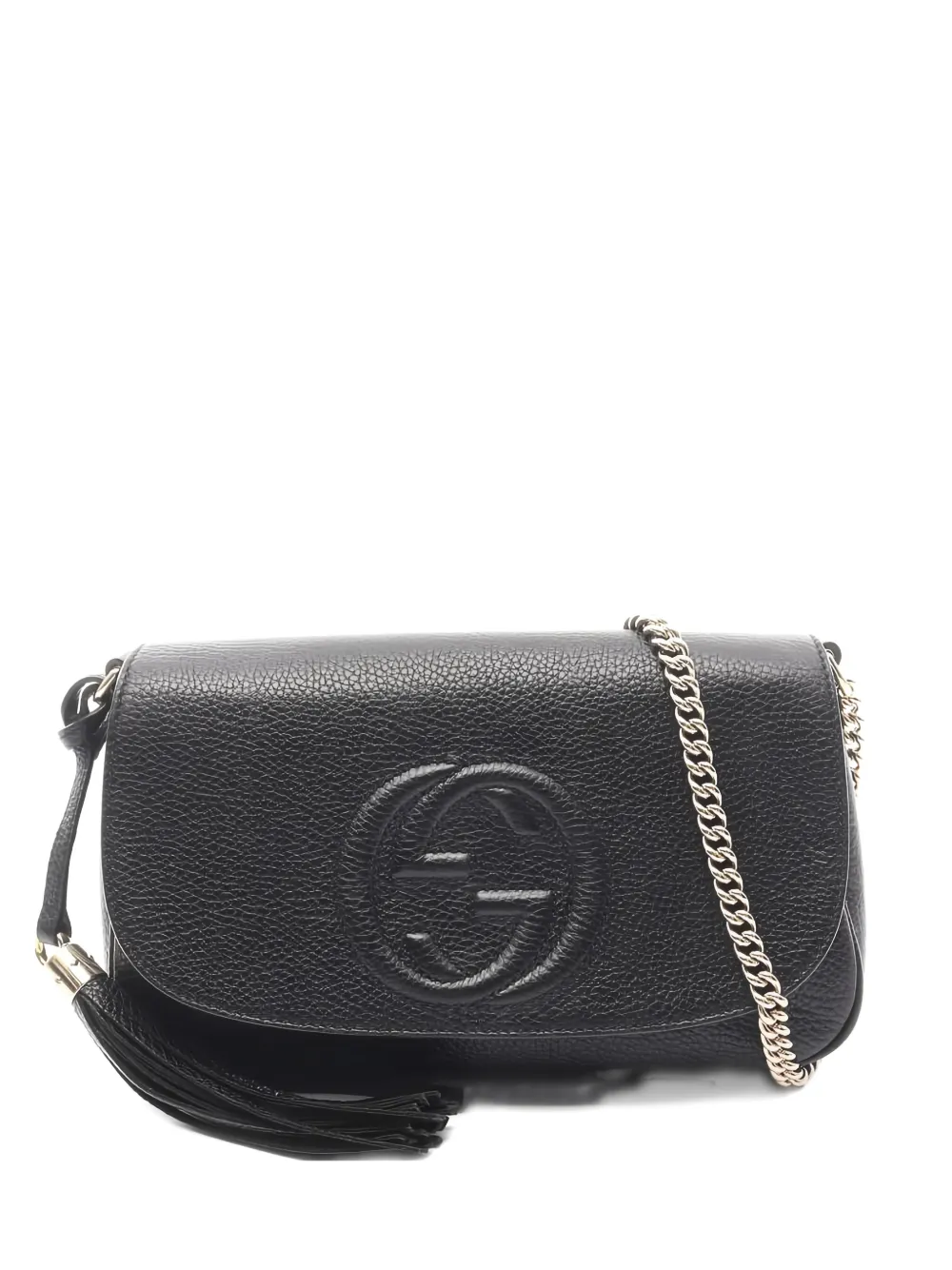 Gucci Pre-Owned interlocking G chain leather shoulder bag - Nero