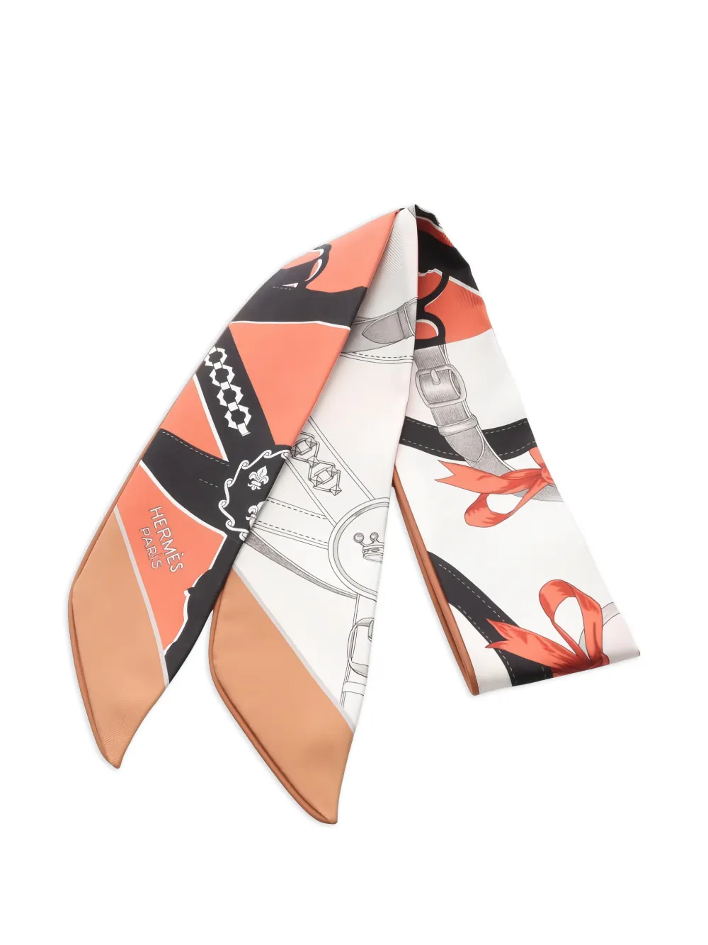 Hermès Pre-Owned La Promenade du Matin silk ribbon scarf - Arancione