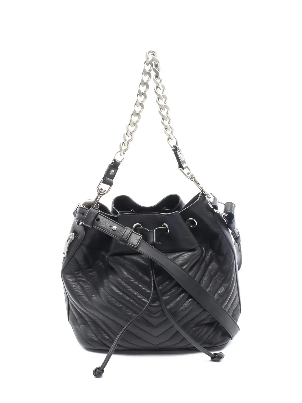 Saint Laurent Pre-Owned 00s chain leather bucket bag - Nero