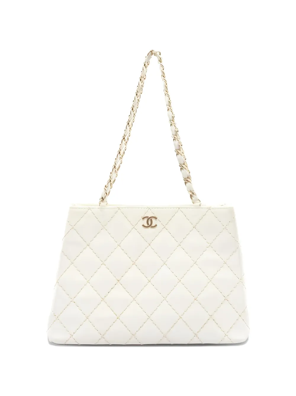 CHANEL Pre-Owned 2000s medium Wild Stitch CC-logo chain-strap shoulder bag - Toni neutri