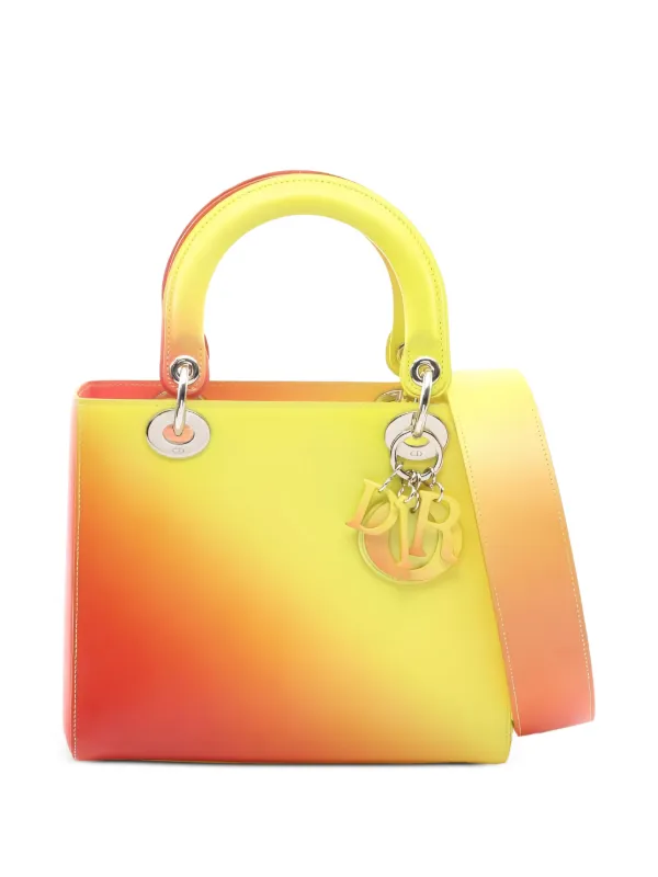 クリスチャンディオール ハンドバッグ イエロー レザー Christian Dior Pre-Owned Lady Dior ハンドバッグ | イエロー