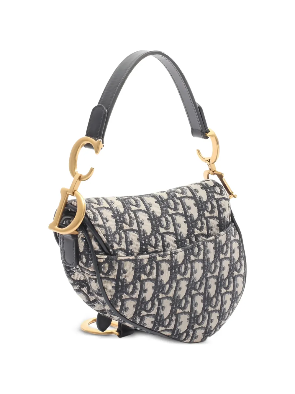  Christian Dior Pre-owned 2010 Mini Saddle Oblique Shoulder Bag - Neutrals 
