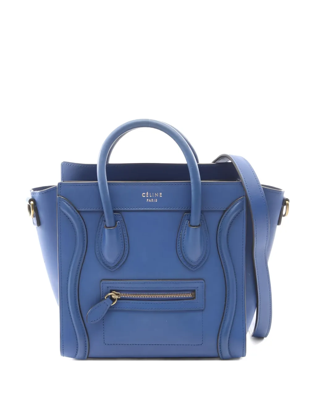 Celine Pre-Owned 2000s Nano luggage shopper leather tote bag - Blu