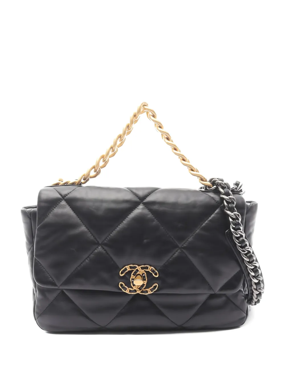 CHANEL Pre-Owned 2021 19 chain leather shoulder bag - Nero