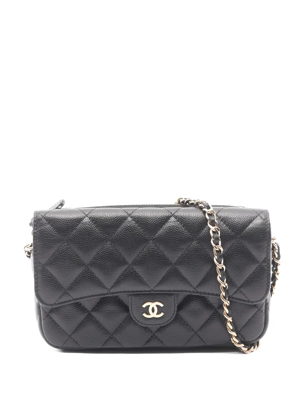 CHANEL Pre-Owned 2021 matelasse chain wallet - Nero