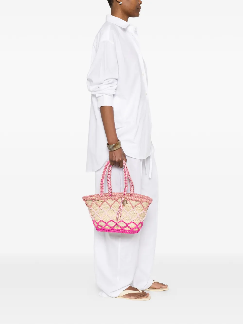  Rosantica Medium Braided-rope Tote Bag - Neutrals 