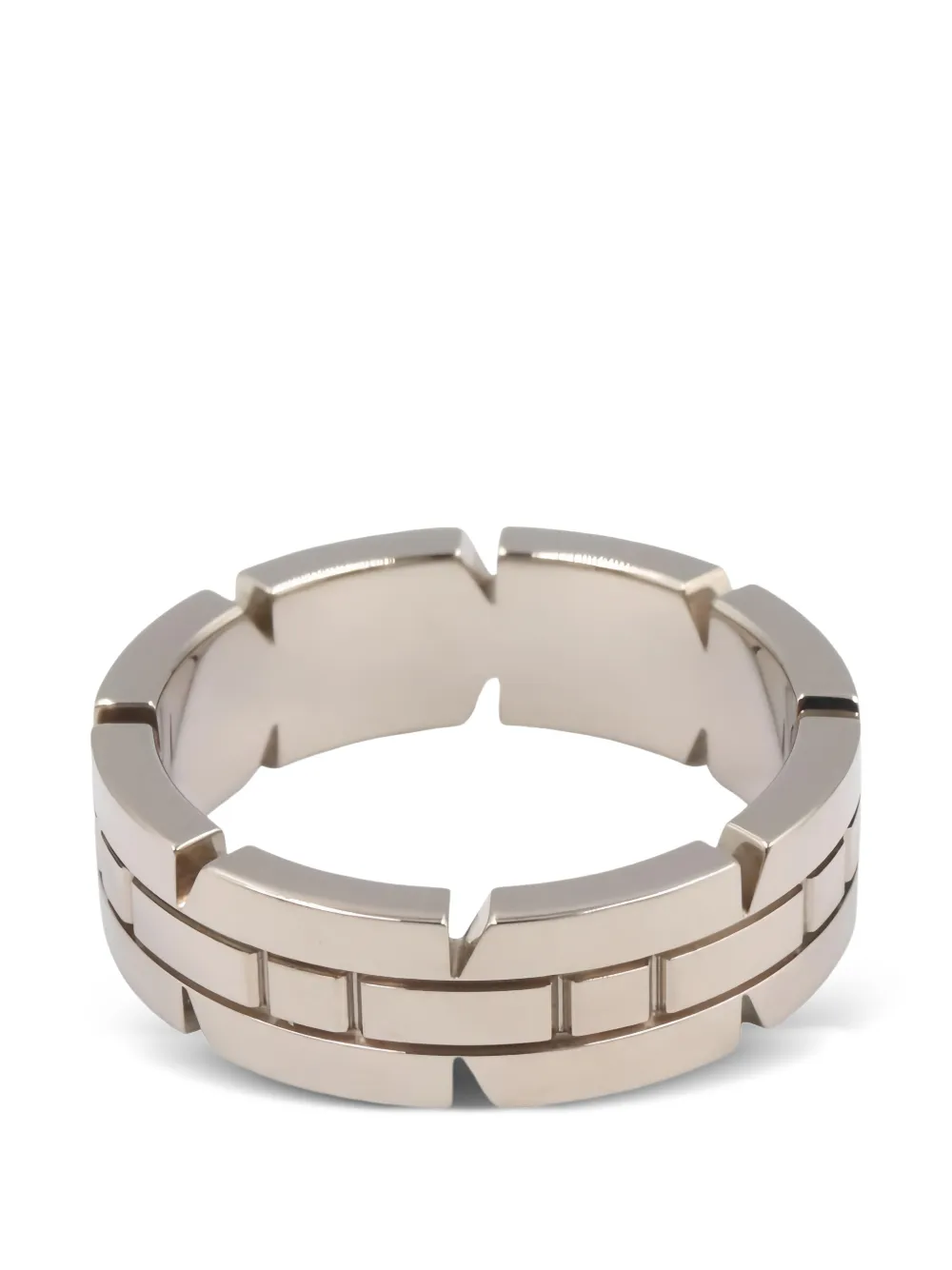 Pre-owned Cartier Tank Française Ring In Silver