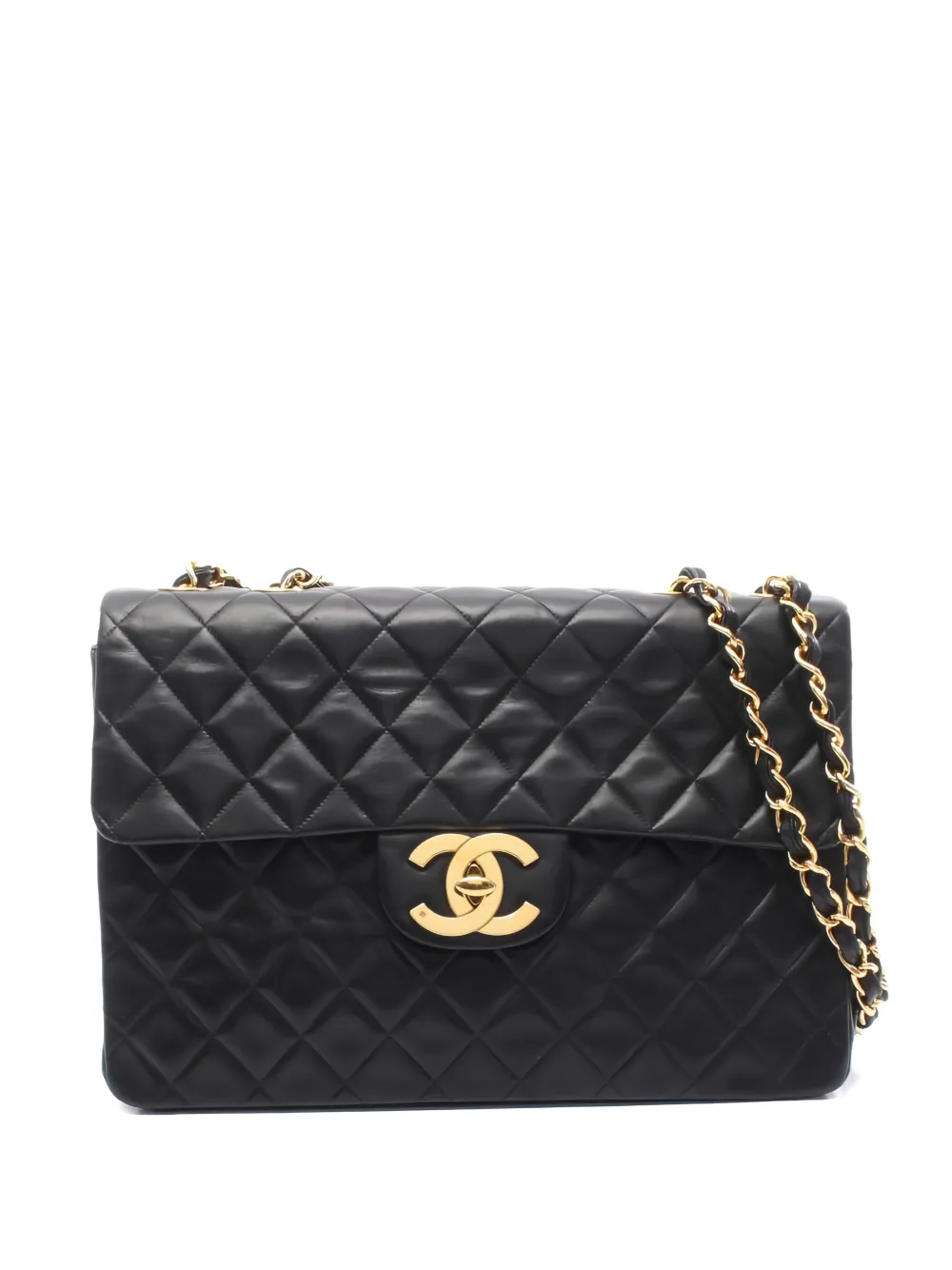 CHANEL Pre-Owned Borsa a spalla Deca Single Flap 34 con catena 1994 - Nero