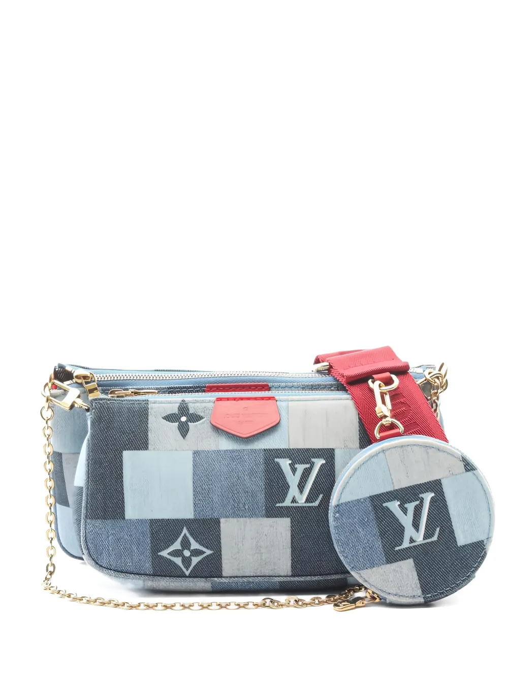 Louis Vuitton Pre-Owned 2019 denim monogram shoulder bag - Blu