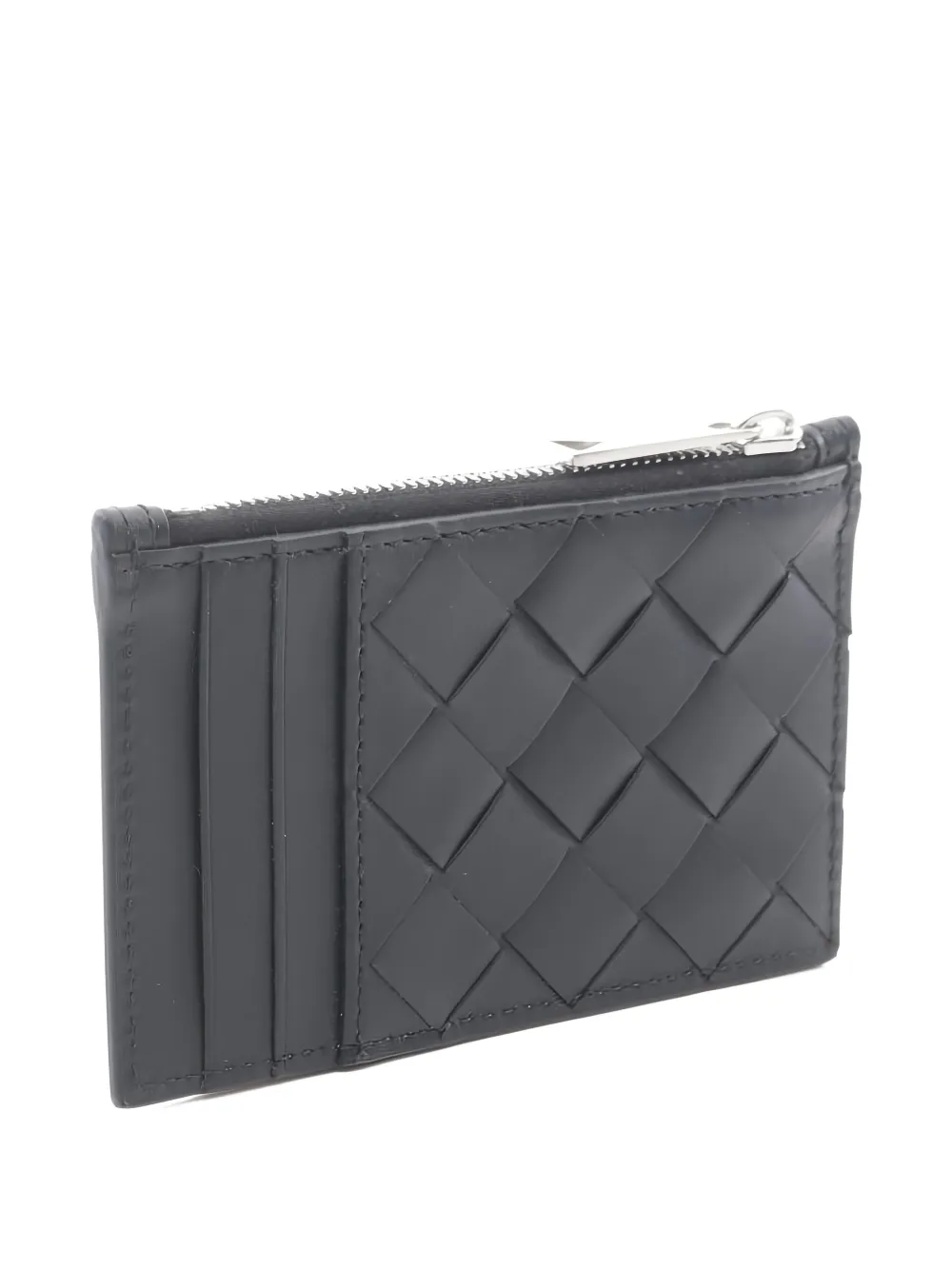 Intrecciato Zip Leather Card Case