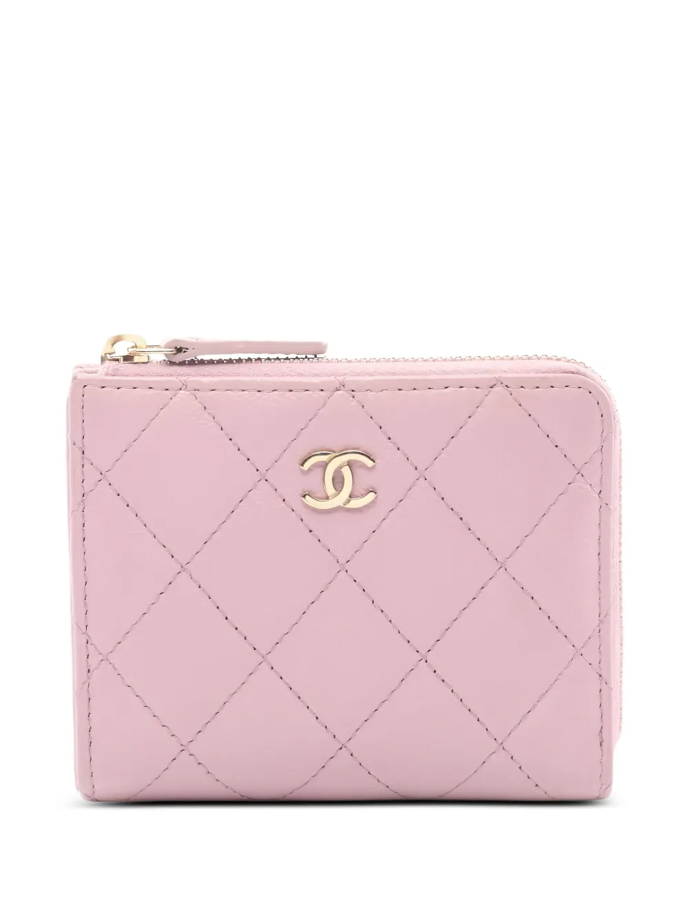 CHANEL Pre-Owned 2021s matelasse zip wallet - Rosa