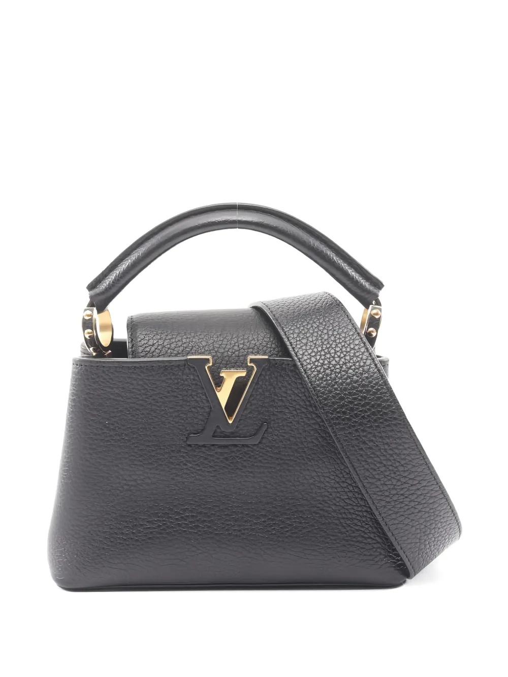 Louis Vuitton Pre-Owned 2010s Mini Capucines grained leather handbag - Nero