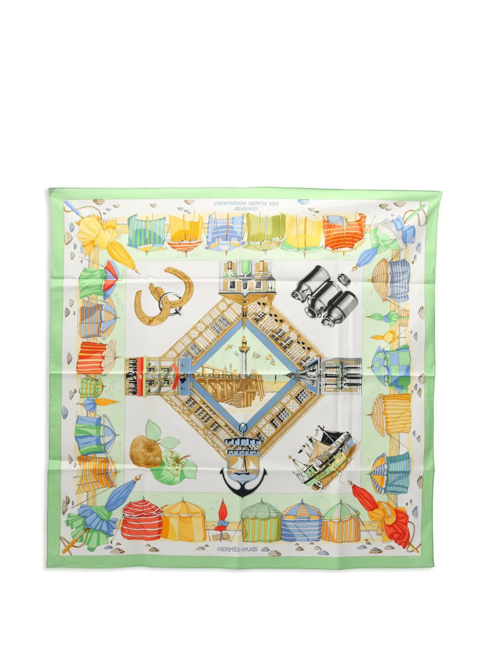 Hermès Pre-Owned Charmes des Plages Normandes scarf - Bianco