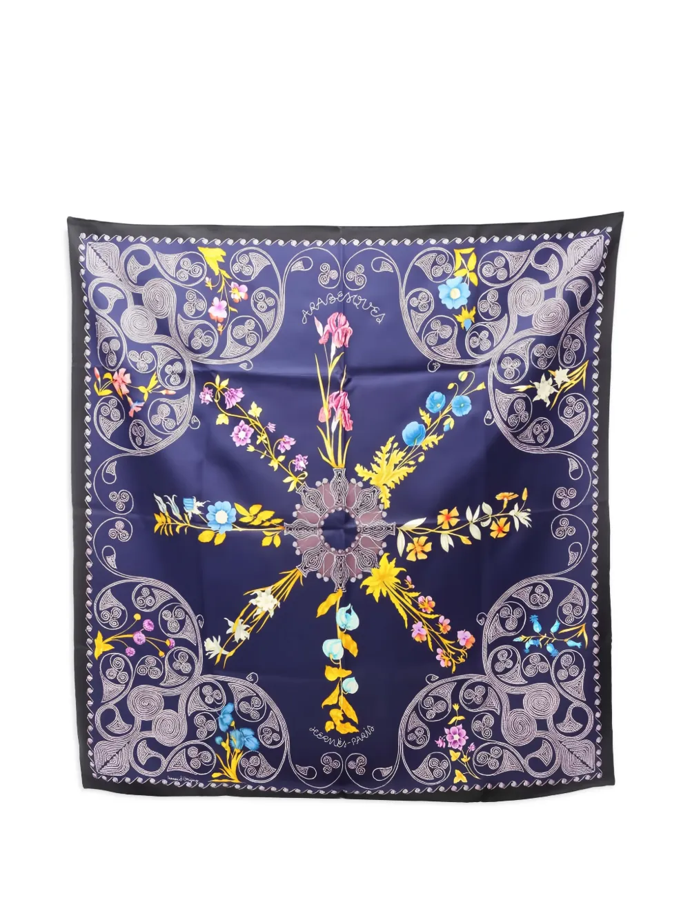 Hermès Pre-Owned 2000s floral silk scarf - Blu