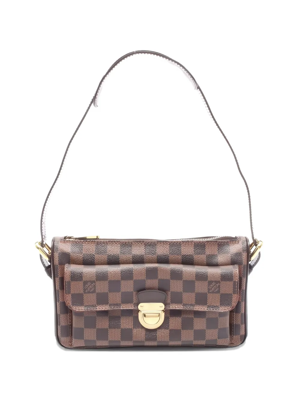 Louis Vuitton Pre-Owned 2006 GM Damier Ebène Ravello check leather shoulder bag - Marrone