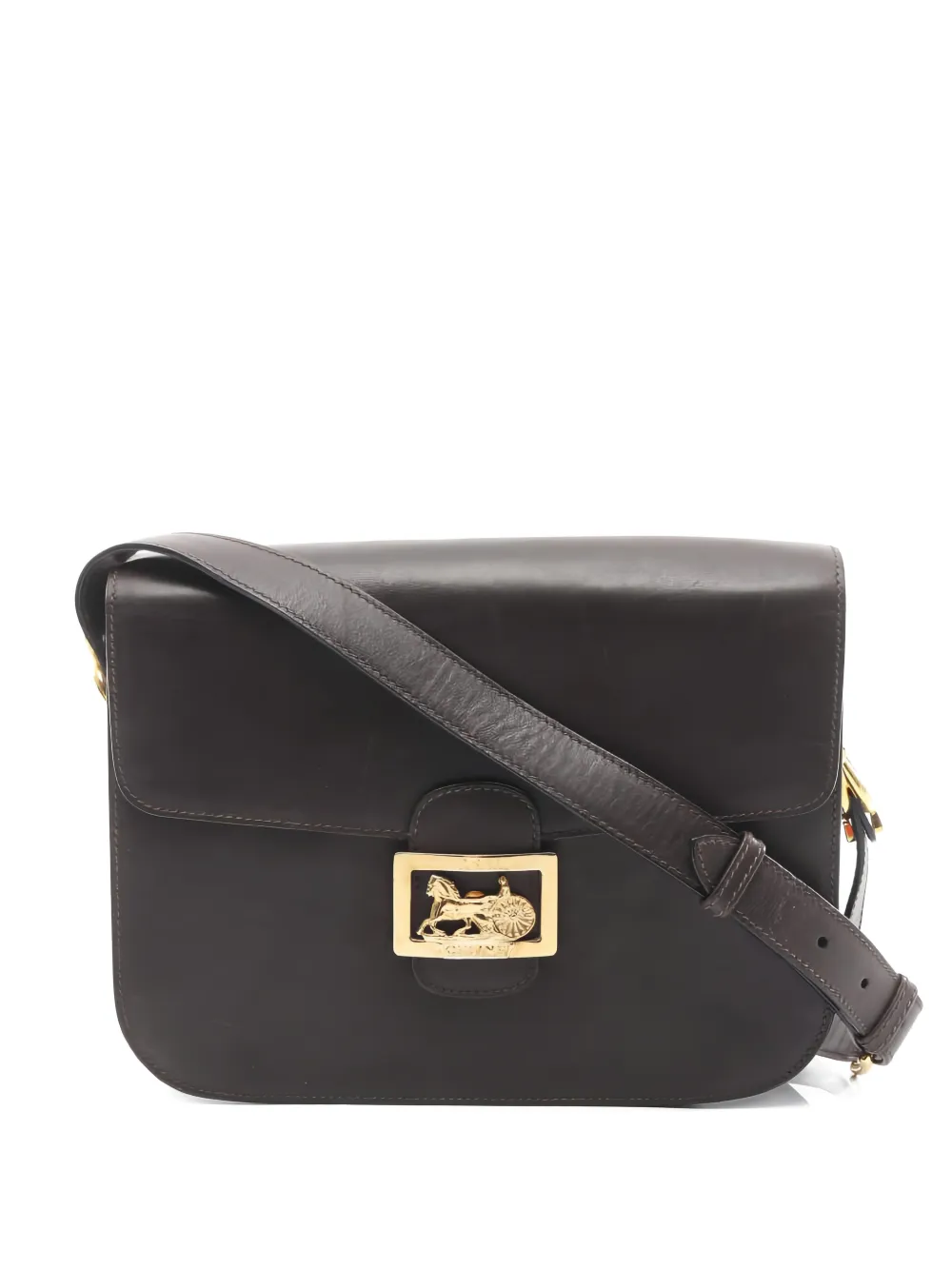 Celine Pre-Owned 2000s Horse Carriage leather shoulder bag - Marrone