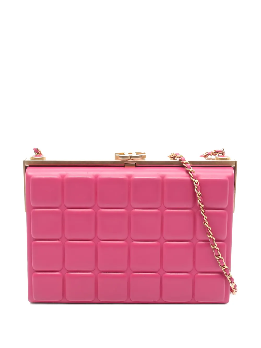 CHANEL Pre-Owned 2016-2017 chocolate bar chain shoulder bag - Rosa