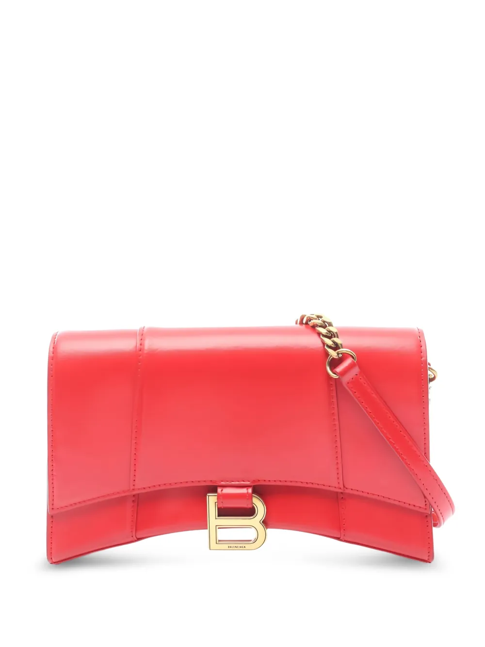 Balenciaga Pre-Owned 2010s Hour Glass chain leather shoulder bag - Rosso