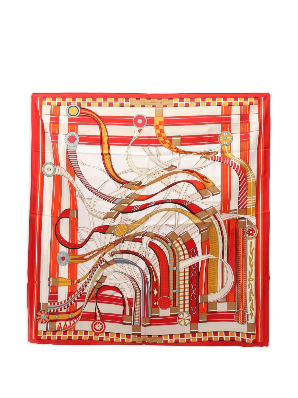 Hermès Pre-Owned 1990s Voltes Et Pirouettes silk scarf - Toni neutri