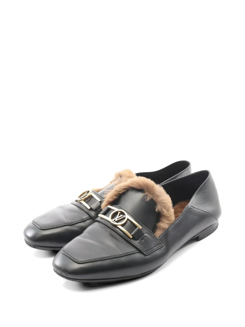 Louis Vuitton Pre-Owned 2020 logo-plaque loafers - Nero