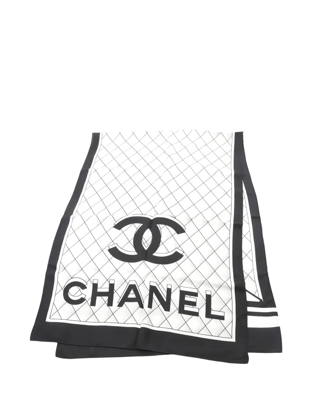 CHANEL Pre-Owned 1986-1988 Coco Mark silk scarf - Bianco