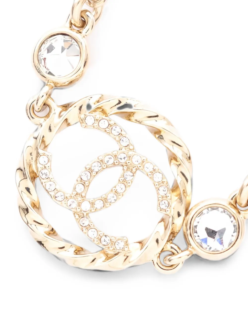CHANEL Pre-Owned Collana Coco Mark con strass 1986-1988 - Oro