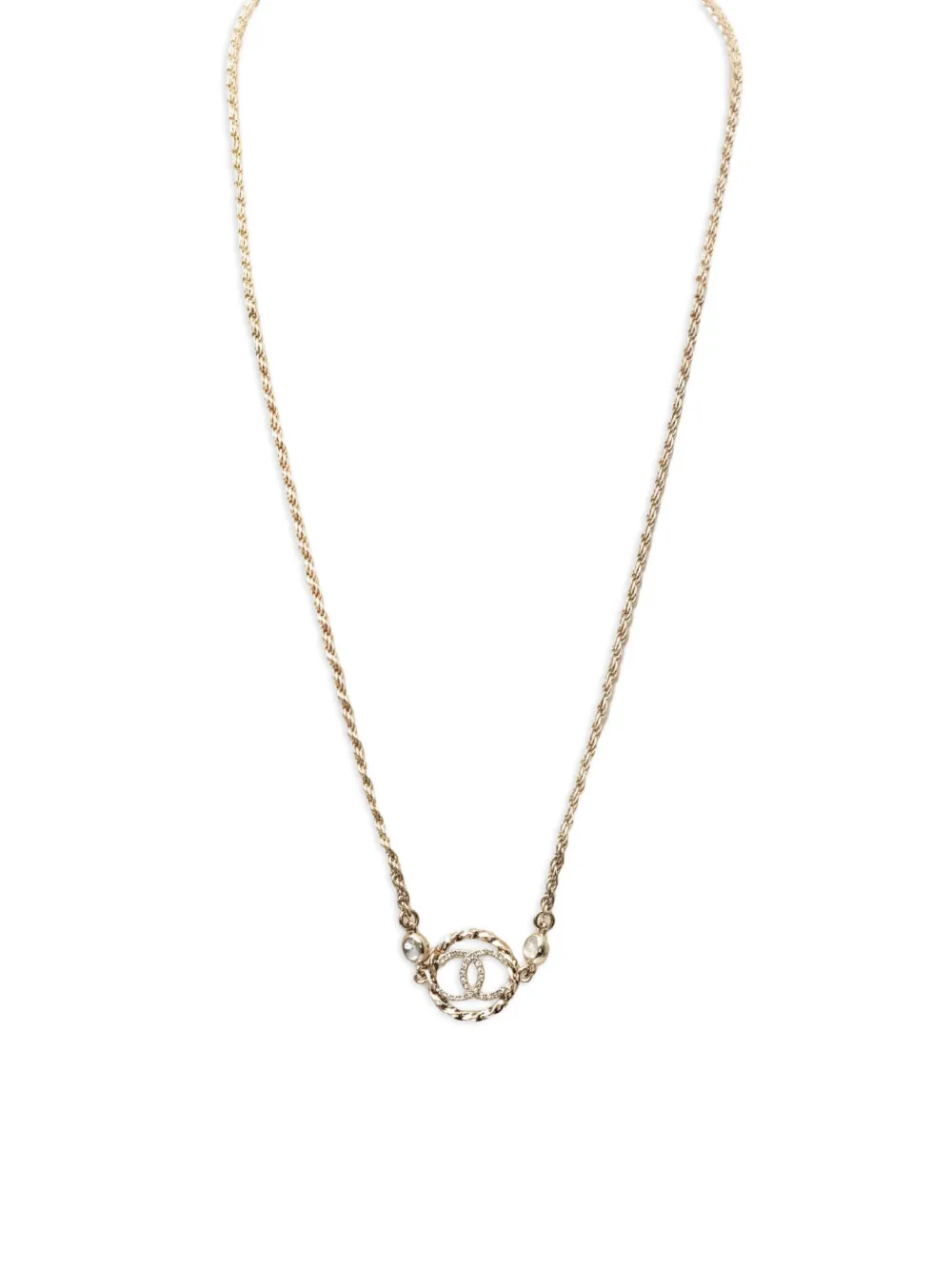 CHANEL Pre-Owned Collana Coco Mark con strass 1986-1988 - Oro