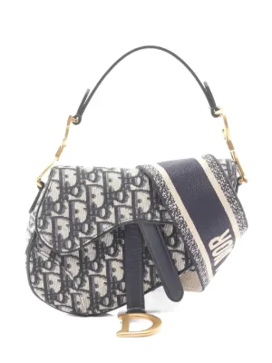 Christian Dior Pre-Owned 2010-2026 Mini Oblique Canvas Saddle Bag