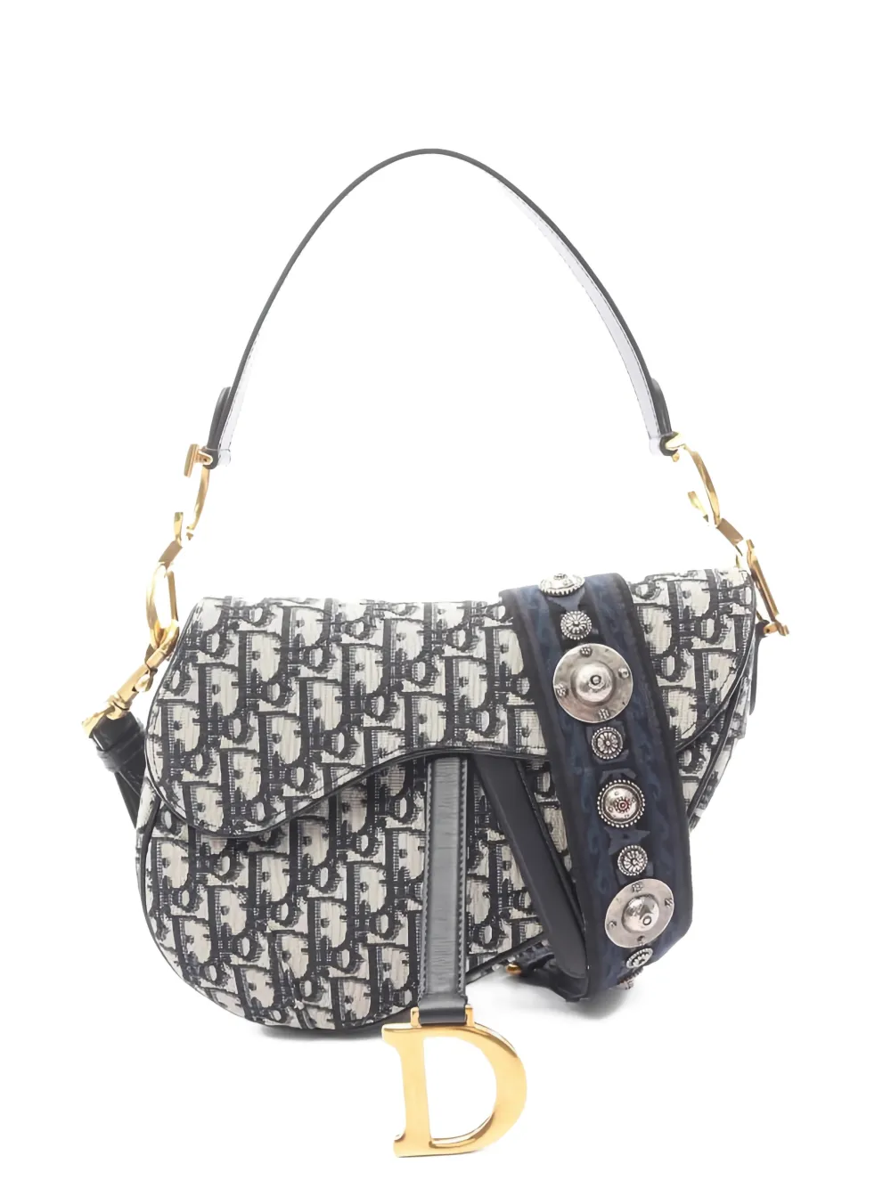 Christian Dior Pre-Owned Borsa Saddle con motivo Oblique anni 2010 - Blu