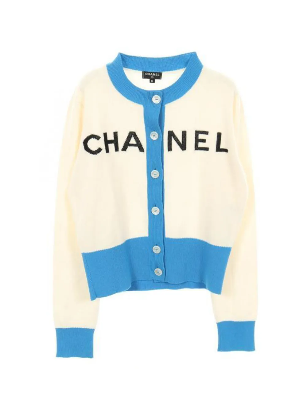 CHANEL Pre-Owned 1986-1988 logo-detail cashmere cardigan - Toni neutri