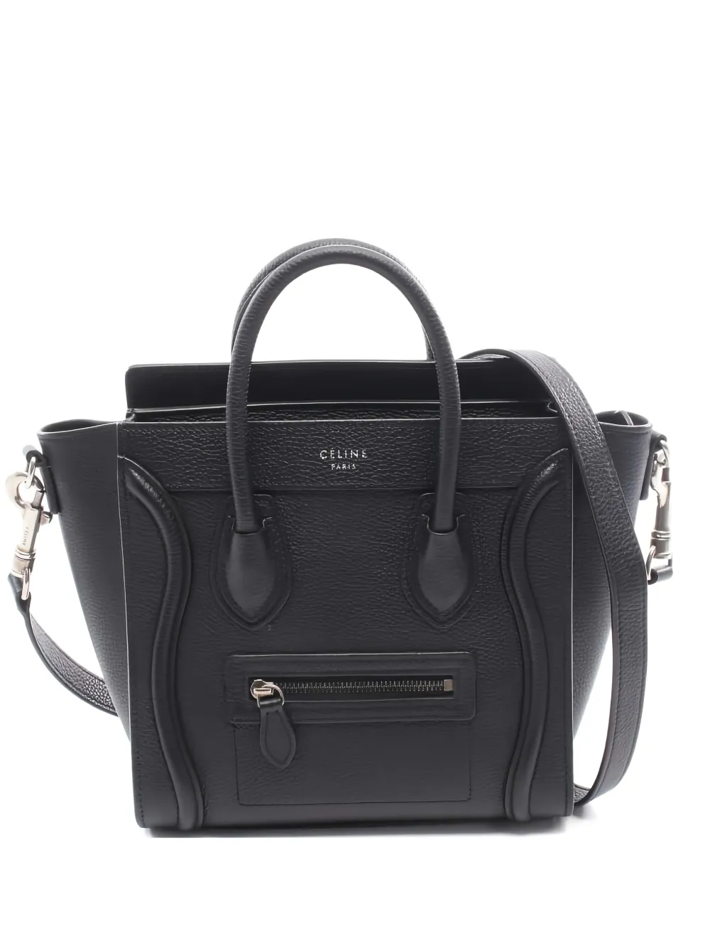 Celine Pre-Owned 2010s nano Luggage leather tote bag - Nero