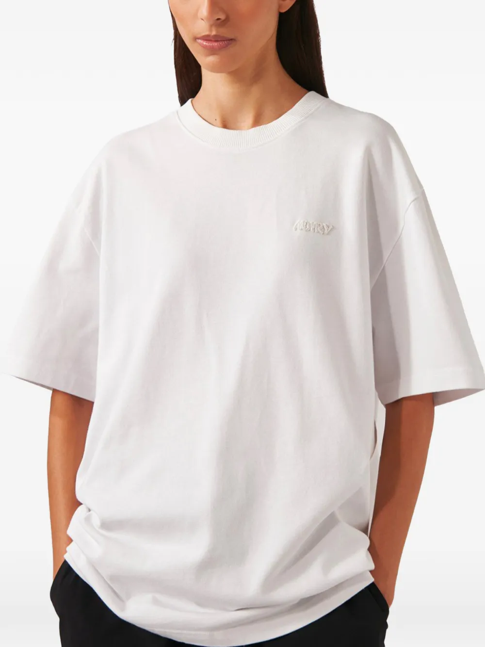 Autry T-shirt met geborduurd logo Wit