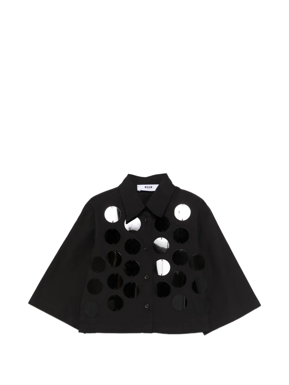 MSGM Kids sequin-appliqué shirt - Nero