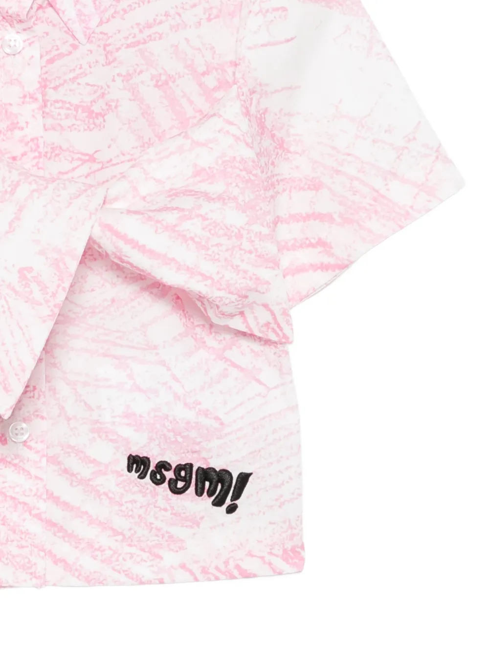 MSGM Kids Shirt met gestrikte voorkant en print Roze