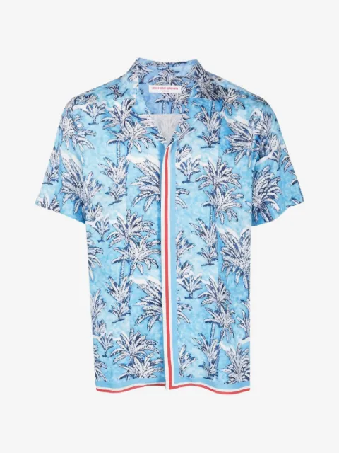Orlebar Brown border-print shirt