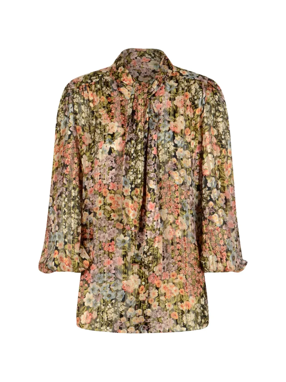 Valentino Garavani floral-print long-sleeve shirt - Schwarz