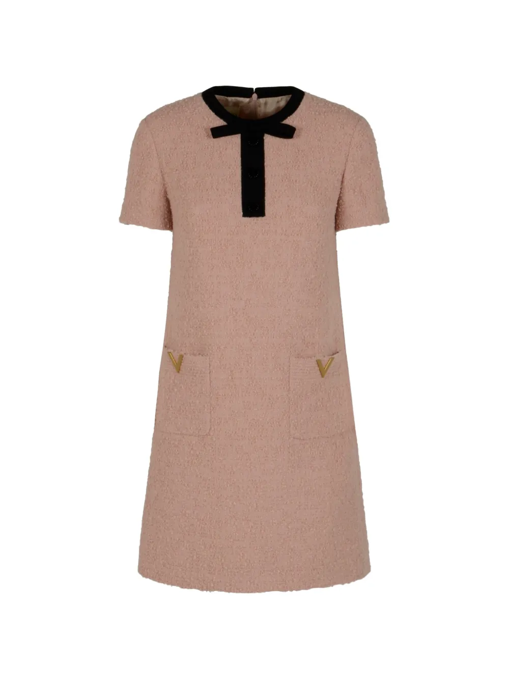 Valentino Bow-appliqué Pocket Mini Dress In Brown